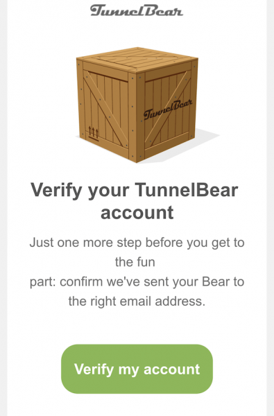 Что делать, если не удается подтвердить регистрацию в TunnelBear