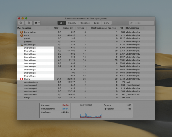 Браузер Opera грузит процессор — решения