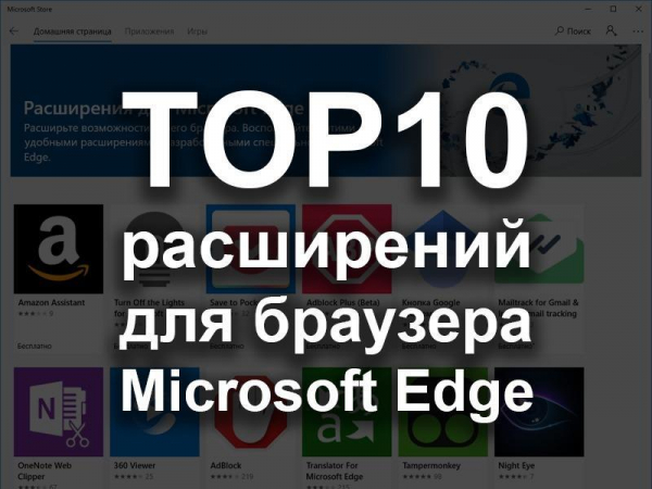 Лучшие расширения для Microsoft Edge