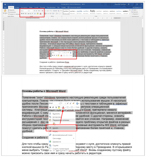 Основы работы с Microsoft Word