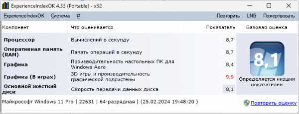Как получить оценку производительности компьютера в Windows 11